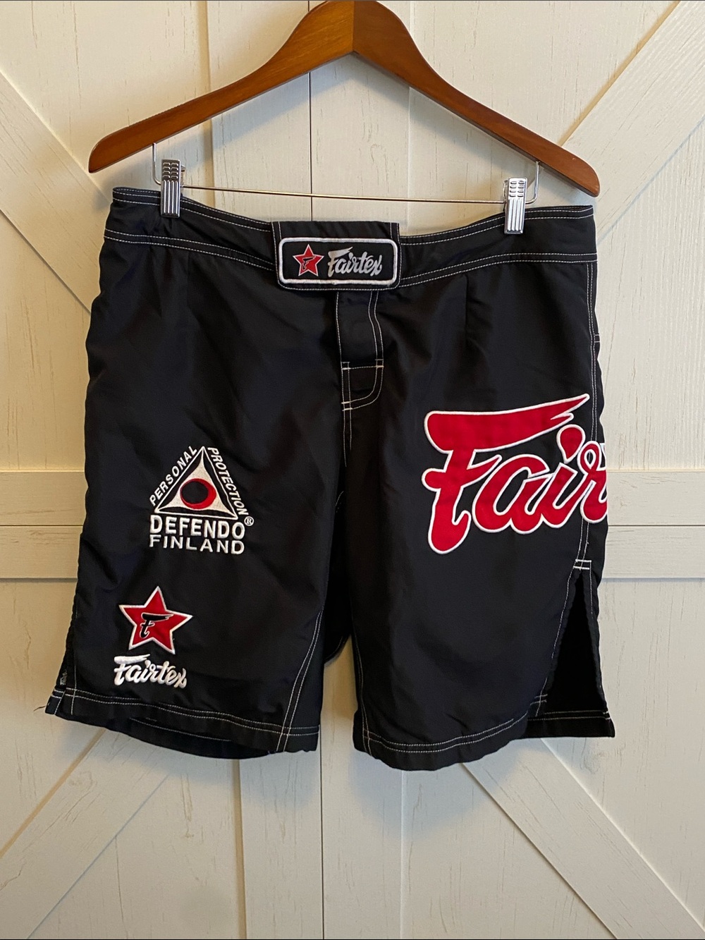Fairtex Men’s MMA Fight Shorts - Black with Red Accents